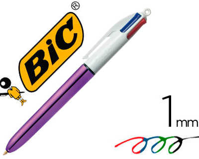 stylo-bille-bic-4-couleurs-shi-ne-pointe-1mm-acriture-moyenne-corps-violet-matallisa-brillant