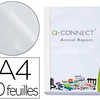 COUVERTURE Q-CONNECT THERMORELIEUR DESSUS PVC CRISTAL TRANSPARENT DESSOUS CARTON BLANC 150 MICRONS A4 33/43F 4MM 20F