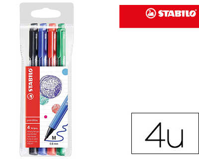 stylo-feutre-stabilo-pointmax-pointe-moyenne-en-nylon-trace-0-8mm-ultra-robuste-coloris-pochette-de-4u