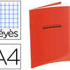 CAHIER PIQUA CONQUARANT CLASSI QUE COUVERTURE POLYPROPYLENE RIGIDE TRANSPARENTE A4 21X29,7CM 96 PAGES 90G SAYES ROUGE