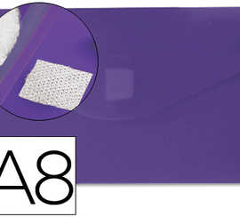 pochette-enveloppe-liderpapel-polypropylene-180-microns-a8-74x52mm-50f-fermeture-bouton-rasistant-transparent-violet