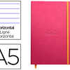 CARNET RHODIA WEBNOTEBOOK A5 1 4,8X21CM COUVERTURE SIMILI CUIR FRAMBOISE 192 PAGES 90G LIGNA ALASTIQUE MARQUE-PAGE ORANG