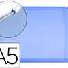 POCHETTE ENVELOPPE LIDERPAPEL POLYPROPYLENE 180 MICRONS A5 210X148MM FERMETURE ACLAIR A5 TRANSPARENT BLEU