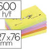 BLOC-NOTES POST-IT RECHARGES Z -NOTES 127X76MM 100F REPOSITIONNABLES COLORIS NAON ASSORTIS 6 BLOCS