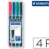 STYLO-FEUTRE STAEDTLER LUMOCOL OR PERMANENT POINTE MOYENNE 1MM ENCRE DRY SAFE SACHAGE RAPIDE COLORIS ASSORTIS ATUI 4U