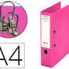 CLASSEUR LEVIER ESSELTE CHROMO S PLUS A4 POLYPROPYLENE GRIFFES BLOCAGE DOS 80MM GRAND PORTE ATIQUETTE COLORIS FUCHSIA