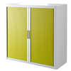 ARMOIRE PAPERFLOW EASYOFFICE 2 TABLETTES CHARGE 75KG STRUCTURE BLANCHE RIDEAUX 104X110X41,5CM COLORIS BLANC/VERT