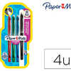 STYLO PAPER MATE ENCRE GEL EFFAÇABLE POINTE MOYENNE COLORIS STANDARD ASSORTIS 3+1 UNITÉS