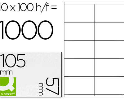 atiquette-adhasive-q-connect-1-05x57mm-coins-droits-imprimante-jet-d-encre-laser-copieur-bo-te-100-feuilles-1000-unitas