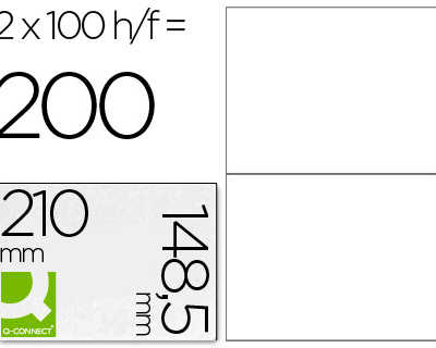 atiquette-adhasive-q-connect-2-10x148-5mm-coins-droits-imprimante-jet-d-encre-laser-copieur-bo-te-100-feuilles-200-unita