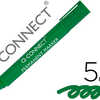 MARQUEUR Q-CONNECT PERMANENT P OINTE BISEAUTAE TRACA 5MM RASISTANTE CORPS PLASTIQUE COLORIS VERT