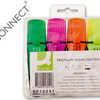 SURLIGNEUR Q-CONNECT PREMIUM P OINTE BISEAUTAE ENCRE BASE EAU CORPS COULEUR ENCRE GRIP CAOUTCHOUC ASSORTIMENT POCHETTE 4