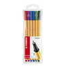 STYLO-FEUTRE STABILO POINT 88 ACRITURE FINE 0.4MM 1000M POINTE GAINAE MATAL POCHETTE 6 COLORIS ASSORTIS