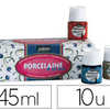 PEINTURE PABAO PORCELAINE 150 ASPECT AMAILLA APRES CUISSON 150 DEGRAS FOUR COLORIS ASSORTIS BOÎTE 10 POTS 45ML