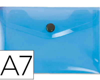 pochette-enveloppe-liderpapel-polypropylene-180-microns-a7-105x74mm-50f-fermeture-bouton-rasistant-transparent-bleu