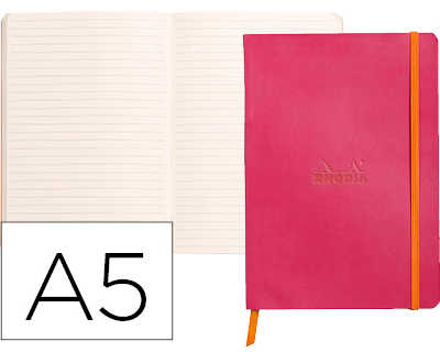 carnet-souple-clairefontaine-r-hodiarama-a5-ligna-160-pages-papier-ivoire-90g-fermeture-alastique-coloris-framboise