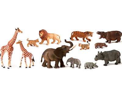 jeu-miniland-animaux-de-la-jungle-avec-petits-12-figurines