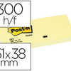 BLOC-NOTES POST-IT 653 51X38MM 100F/BLOC REPOSITIONNABLES COLORIS JAUNE ATUI 3 BLOCS