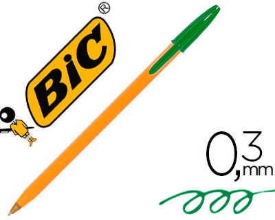 stylo-bille-bic-orange-acritur-e-extra-fine-0-3mm-encre-classique-bille-indaformable-capuchon-couleur-encre-vert