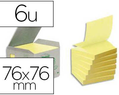 bloc-notes-post-it-z-notes-pap-ier-recycla-76x76mm-100f-bloc-repositionnables-coloris-jaune-bo-te-6-blocs