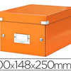 BOÎTE RANGEMENT LEITZ CLICK&ST ORE WOW PLIABLE L200XH148XP250MM DOCUMENTS A5 SURFACE LAMINAE COLORIS ORANGE