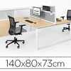 TABLE DE BUREAU EOL CONECT REC TANGULAIRE 140X80CM DACOR CHÊNE CLAIR SUR PIEDS ARCHE FIXE