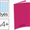 CAHIER AGRAFÉ CONQUÉRANT POLYPROPYLÈNE A4+ 24X32CM 48 PAGES SÉYÈS 90G COLORIS ROSE