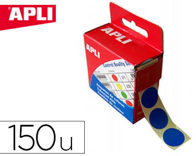 pastille-adhasive-apli-agipa-d-iametre-15mm-permanente-coloris-bleu-bo-te-150-unitas