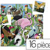 PUZZLE MAGNÉTIQUE 28X28CM 16 PIÈCES CARRÉES 7X7CM THÈME OISEAUX DÈS 4 ANS