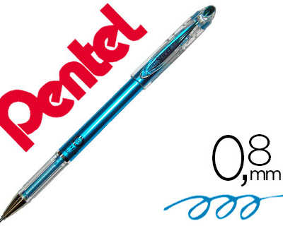 roller-pentel-m-tal-slicci-pointe-aiguille-criture-fine-0-8mm-corps-fin-court-13-5cm-encre-gel-couleur-bleu