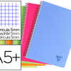 CAHIER CLAIREFONTAINE LINICOLO R RELIURE INTAGRALE ASSORTIMENT FRESH A5+ 17X22CM 100 PAGES 90G 5X5MM