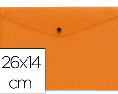 pochette-enveloppe-liderpapel-polypropylene-180-microns-260x140mm-50f-fermeture-bouton-rasistant-transparent-orange