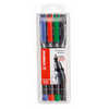 STYLO-FEUTRE STABILO OHP PEN P ERMANENT POINTE MOYENNE 1MM ENCRE INDALABILE MULTI-SUPPORTS AGRAFE POCHETTE ASSORTIE 4U