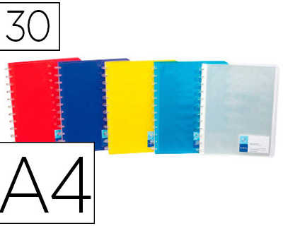 protege-documents-viquel-propy-glass-gaode-semi-rigide-30-pochettes-60-vues-document-a4-coloris-assortis