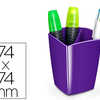 POT À CRAYONS CEP GLOSS 2 COMPARTIMENTS POLYSTYRÈNE ANTICHOC BONNE STABILITÉ RECTANGULAIRE 74X74X95MM COLORIS VIOLET