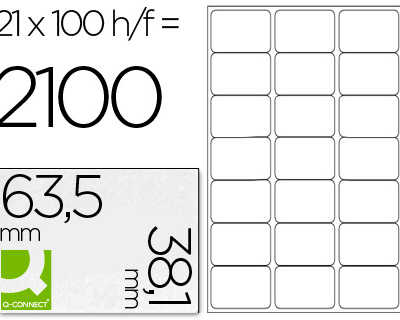 atiquette-adhasive-q-connect-6-3-5x38-1mm-coins-arrondis-imprimante-jet-d-encre-laser-copieur-100-feuilles-2100-unitas