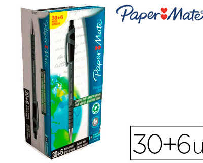 stylo-bille-paper-mate-flexigr-ip-alite-acriture-large-0-8mm-encre-douce-corps-caoutchouta-ant-glisse-noir-pack-30u-6