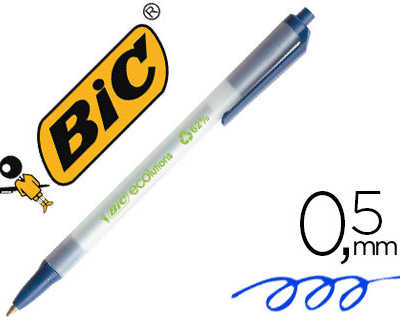 stylo-bille-bic-acolutions-cli-c-stic-recycla-acriture-moyenne-0-5mm-encre-douce-ratractable-coloris-bleu