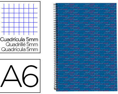 cahier-spirale-liderpapel-multilider-a6-10-5x14-8cm-280p-80g-m2-quadrillage-5mm-microperfor-6-trous-coloris-bleu