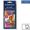 CRAYON COULEUR STAEDTLER NORIS CLUB 175MM TRIANGULAIRE SECTION 8MM MINE 3MM ABS PROTECTION ANTI-CASSE ATUI CARTON 12U