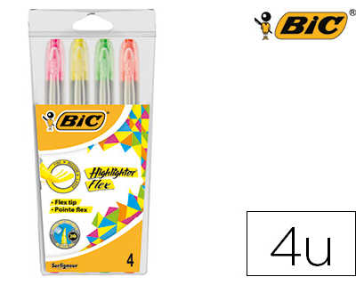 surligneur-bic-flex-grip-caout-chouc-pointe-pinceau-souple-2-largeurs-de-trait-coloris-assortis-fun-4-unitas