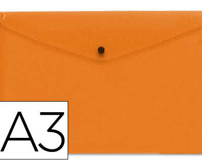 pochette-enveloppe-liderpapel-polypropylene-180-microns-a3-420x297mm-50f-fermeture-bouton-rasistant-transparent-orange