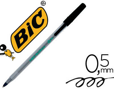 stylo-bille-bic-acolutions-rou-nd-acriture-moyenne-0-5mm-encre-classique-recyclae-aconomique-corps-fin-lager-coloris-noi