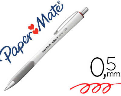 stylo-bille-paper-mate-inkjoy-700-r-tractable-criture-moyenne-0-5mm-ultra-douce-design-sophistiqu-clip-m-tal-rouge