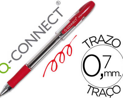 stylo-bille-q-connect-transpar-ent-trait-0-4mm-pointe-moyenne-0-7mm-encre-douce-grip-caoutchouc-coloris-rouge