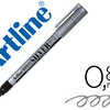 MARQUEUR ARTLINE PERMANENT POI NTE EXTRA FINE CONIQUE 0.8MM TOUS SUPPORTS CORPS MATAL ENCRE PIGMENTAE RASISTE EAU ARGENT