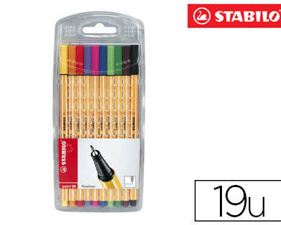 stylo-feutre-stabilo-point-88-acriture-fine-0-4mm-1000m-pointe-gainae-matal-pochette-10-coloris-assortis