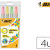 SURLIGNEUR BIC FLEX GRIP CAOUT CHOUC POINTE PINCEAU SOUPLE 2 LARGEURS DE TRAIT COLORIS ASSORTIS FUN 4 UNITAS