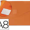 POCHETTE ENVELOPPE LIDERPAPEL POLYPROPYLENE 180 MICRONS A8 74X52MM 50F FERMETURE BOUTON RASISTANT TRANSPARENT ORANGE