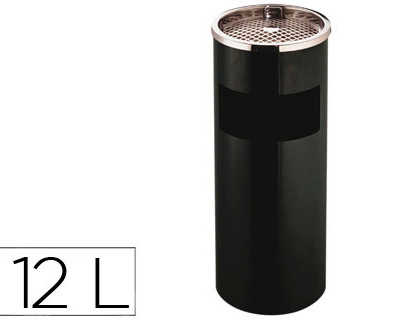 cendrier-q-connect-corbeille-m-atallique-cylindrique-12l-250x615mm-grille-retrait-magots-coloris-noir